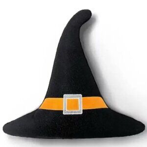 NWT! Glitter Witch Hat Pillow / Target Halloween Decor Accent Black Orange Fall